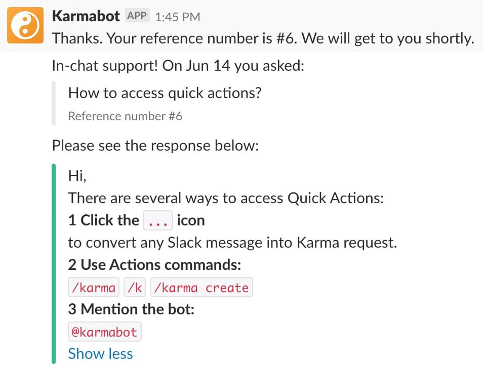 in-chat support screenshot