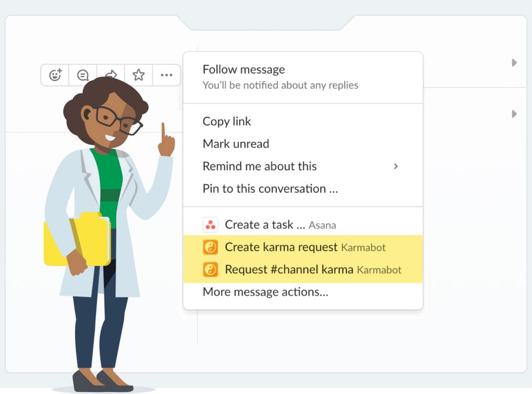 Karma Bot for Slack Supports Slack Actions Now