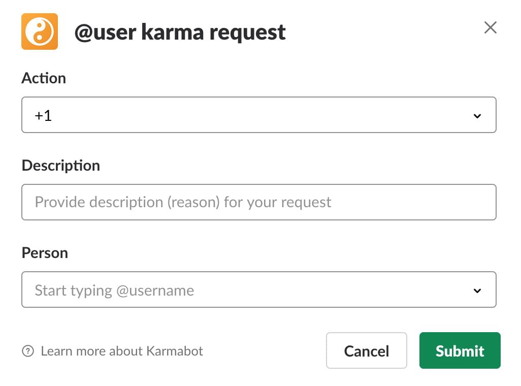 user karma request