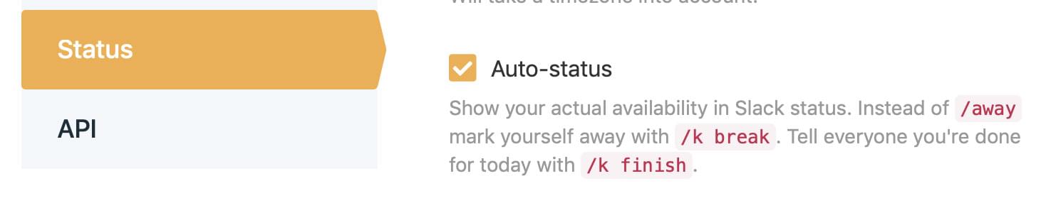 Auto-status option