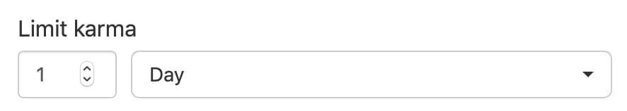 limit karma per day option
