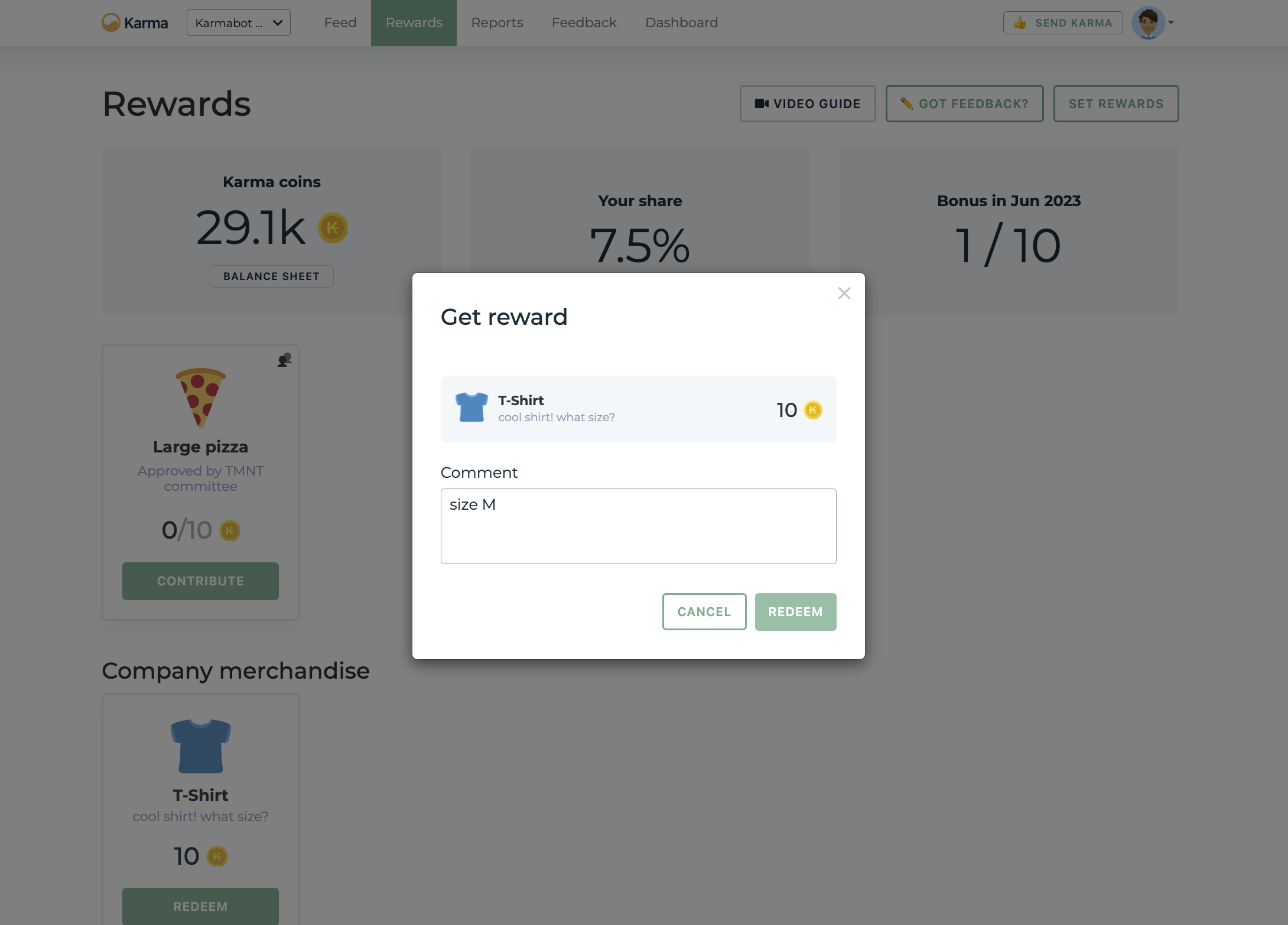 Individual rewards