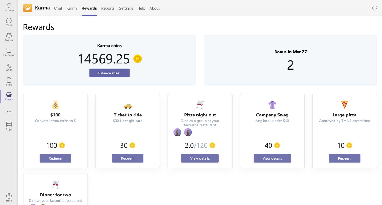 rewards tab